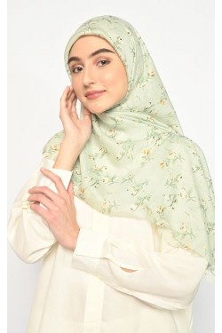 Hijab Segi Empat Jeany Mint Jahit Tepi